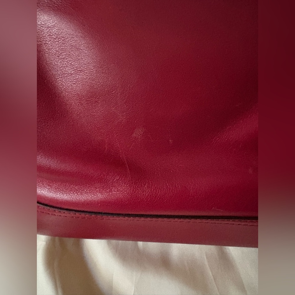 Coach red leather tote bag - Picture 5 of 9